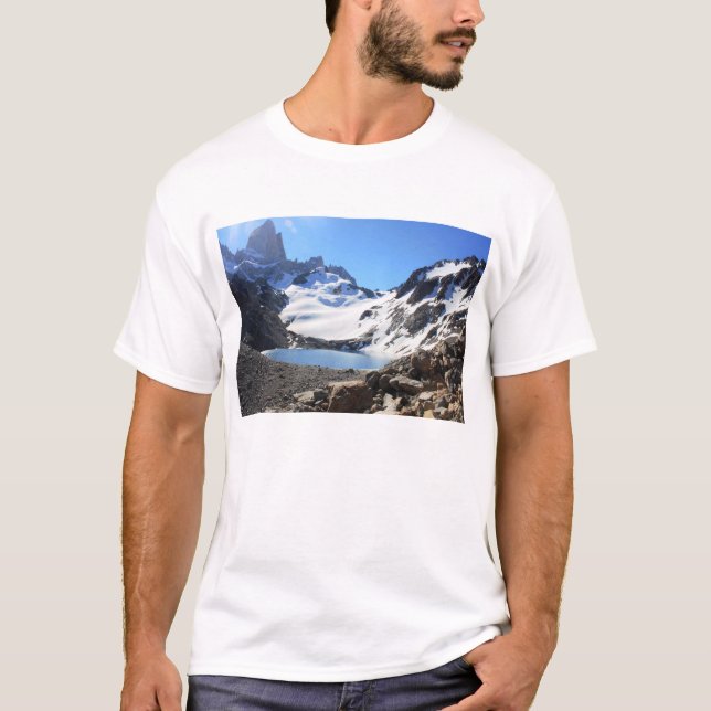 Glacier See-naher Berg Fitz Roy T-Shirt (Vorderseite)