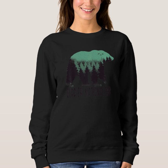 Glacier Us Nationalpark Bären Trees Montana Sweatshirt (Vorderseite)