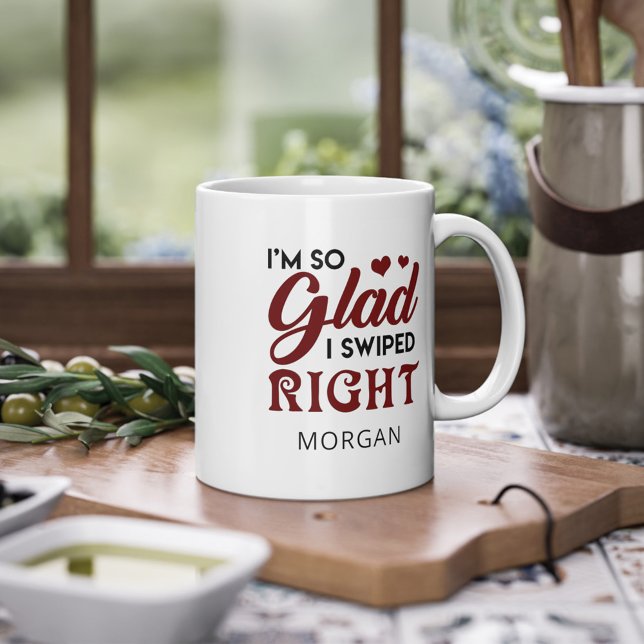 Glad, dass ich Personalisiertes Richtiges wischte Jumbo-Tasse (Von Creator hochgeladen)