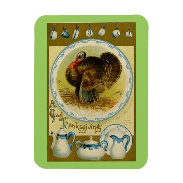 Glad Erntedank Türkei Magnet (Vertikal)