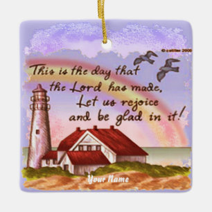 Glad Lighthouse Christliche Verzierung Keramikornament