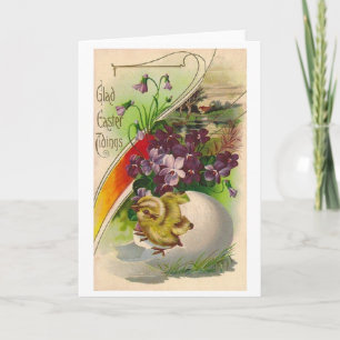 Glad Oaster Tidings! Viktorianische Osterkarte Feiertagskarte