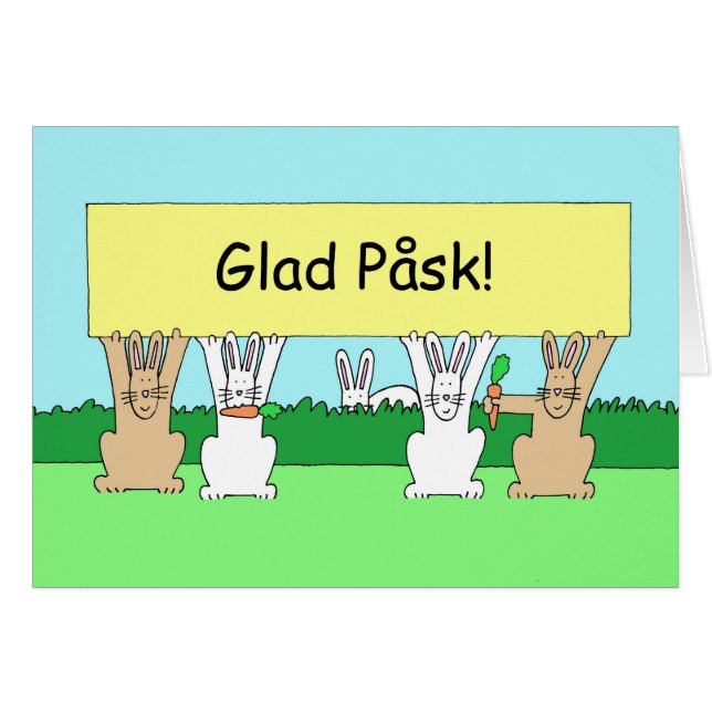 Glad Påsk Cartoon Bunnies (Vorderseite (Horizontal))