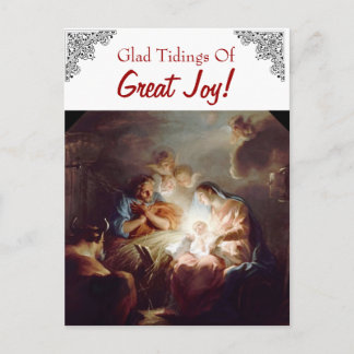 Glad Tidings of Great Joy Custom Postcard Feiertagspostkarte
