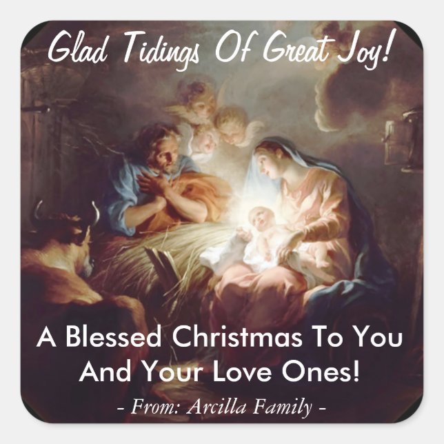Glad Tidings of Great Joy Custom Sticker (Vorderseite)