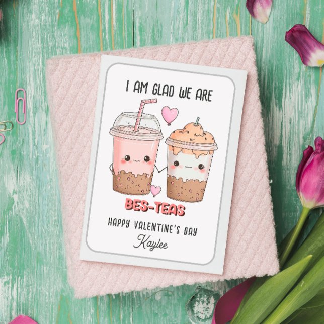 Glad, wir sind Bes-teas KID Valentinstag Klasse (BEST FRIENDS VALENTINE CARD BESTIES BES TEAS VALENTINE PUNS)