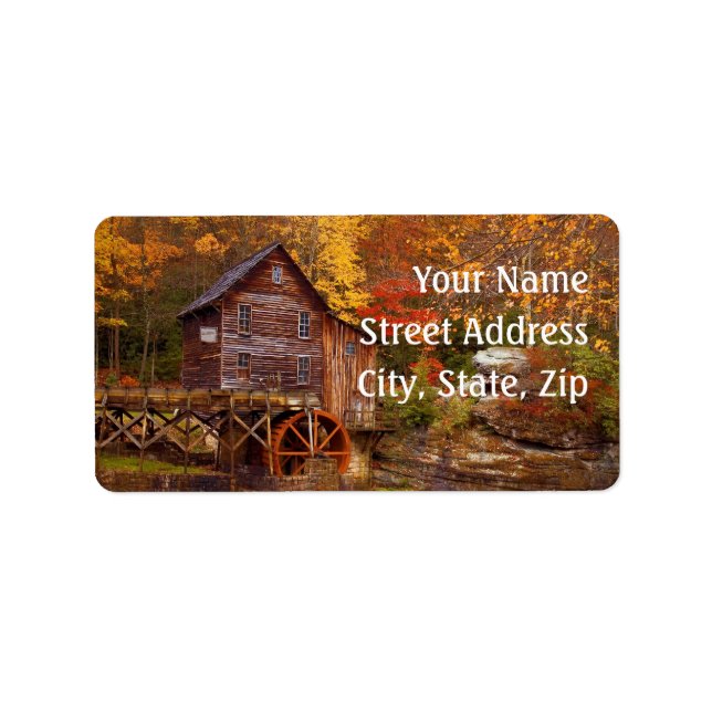 Glade Creek Grist Mill Adressaufkleber (Vorne)