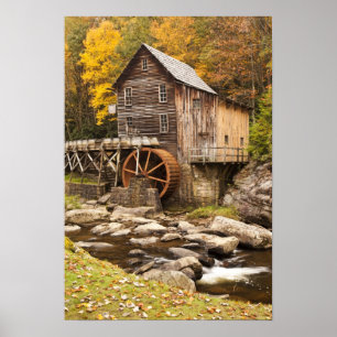 Glade Creek Grist Mill, Babcock Staat Park, Poster