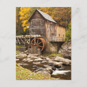 Glade Creek Grist Mill, Babcock Staat Park, Postkarte