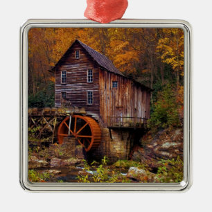 Glade Creek Grist Mill Silbernes Ornament