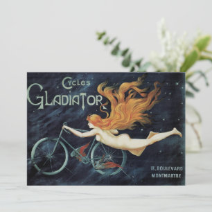 Gladiator Cycles, Vintage viktorianische Art Nouve Einladung