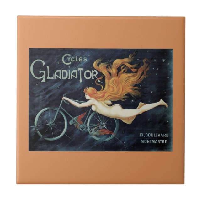 Gladiator Cycles, Vintager Viktorianischer Jugends Fliese (Vorderseite)