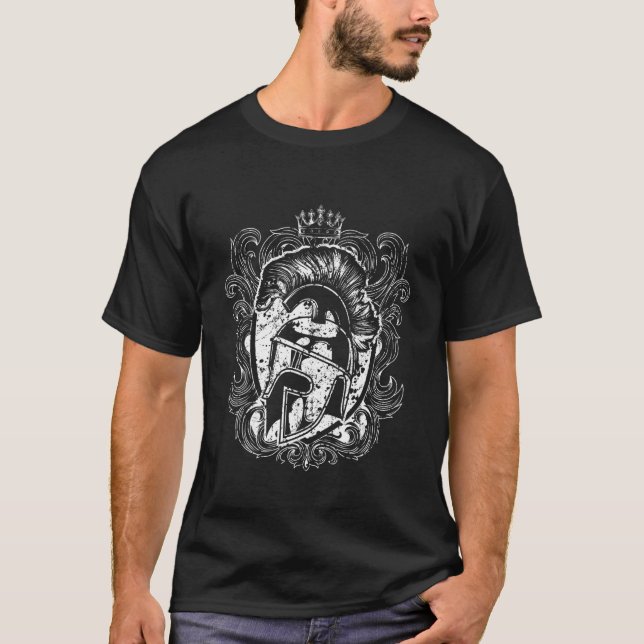 Gladiator Helmet Shield Spartan Workout Krieger Gr T-Shirt (Vorderseite)
