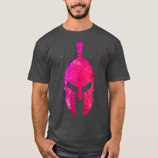 Gladiator Helmet Symbol Pink Spartan Girl Workout  T-Shirt