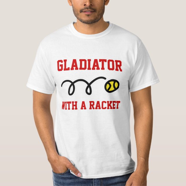 Gladiator mit einem Schlägertennis-T - Shirt (Vorderseite)