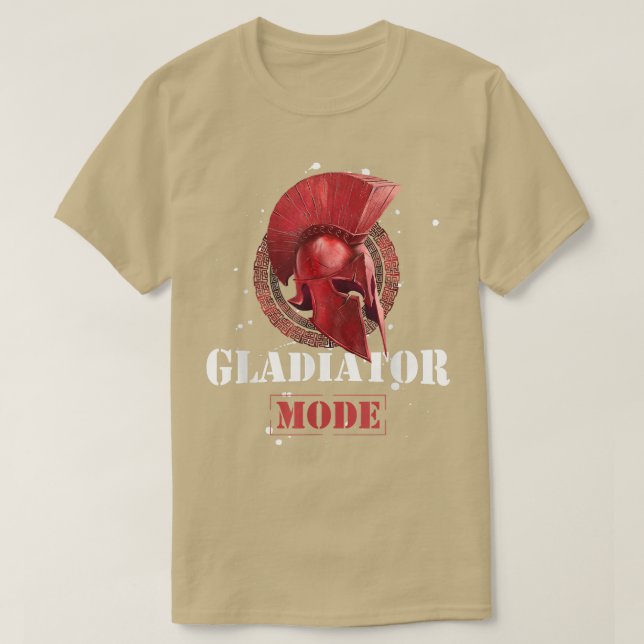 Gladiator Mode Spartan Helmet Red Workout Motivat T-Shirt (Design vorne)