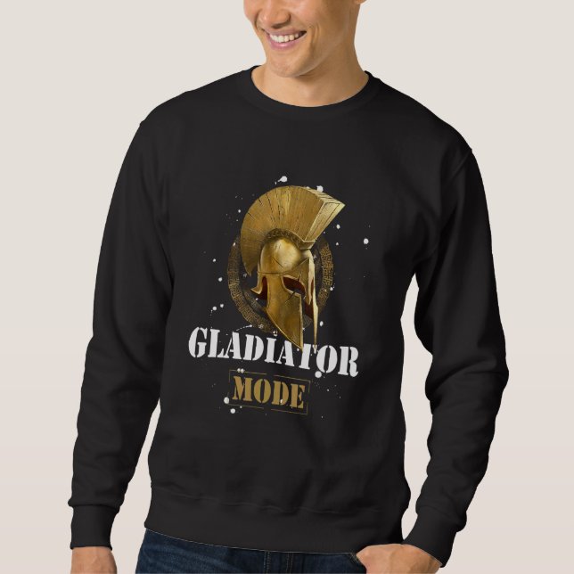Gladiator Mode Spartanischer Helm  Motivation Fitn Sweatshirt (Vorderseite)