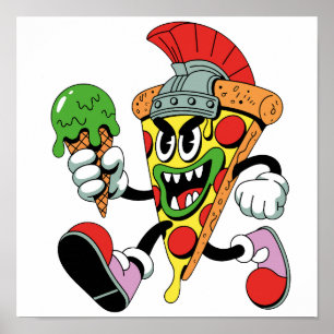 Gladiator Pizza Slice Italian Brainrot Poster
