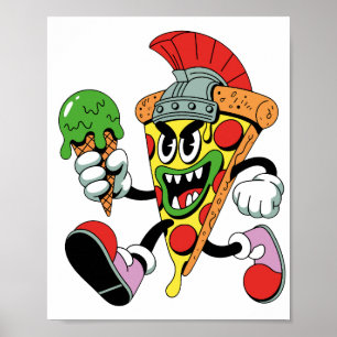 Gladiator Pizza Slice Italian Brainrot Poster