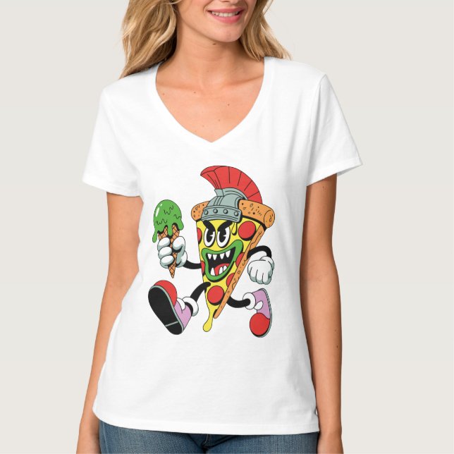 Gladiator Pizza Slice T-Shirt (Vorderseite)