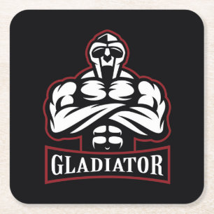 Gladiator Silhouette Rechteckiger Pappuntersetzer