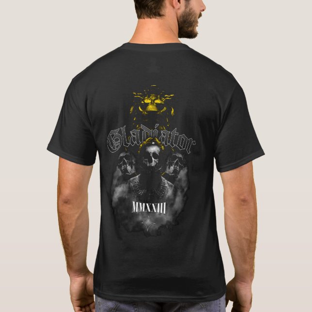 Gladiator Victory Lion Skull Stärke MMXXIII T-Shirt (Rückseite)
