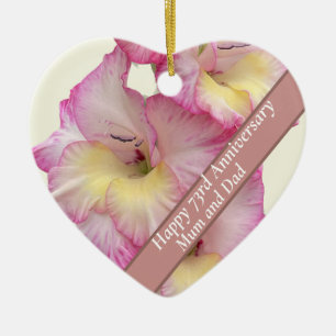 Gladioli Editable 73. Hochzeitstag Keramik Ornament