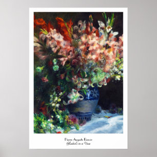Gladioli in einer Malerei Vasen-Pierres Auguste Poster