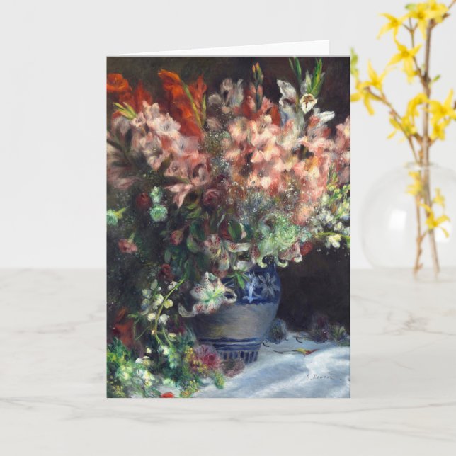 Gladioli in einer Vase von Auguste Renoir Art Karte (Gelbe Blume)