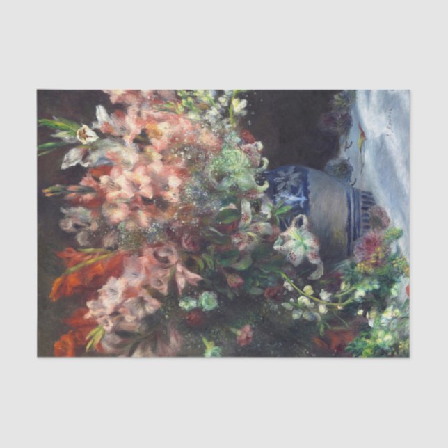 Gladioli in einer Vase von Auguste Renoir Art Seidenpapier (Vorderseite)