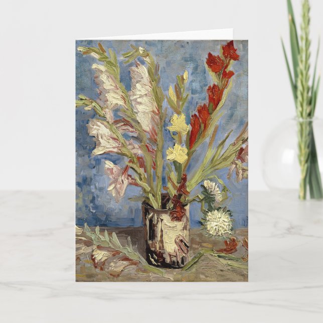 Gladioli und China Asters | Vincent van Gogh Karte (Vorderseite)