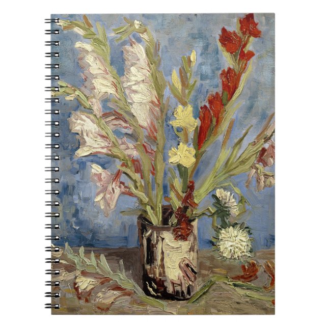 Gladioli und China Asters | Vincent van Gogh Notizblock (Vorderseite)