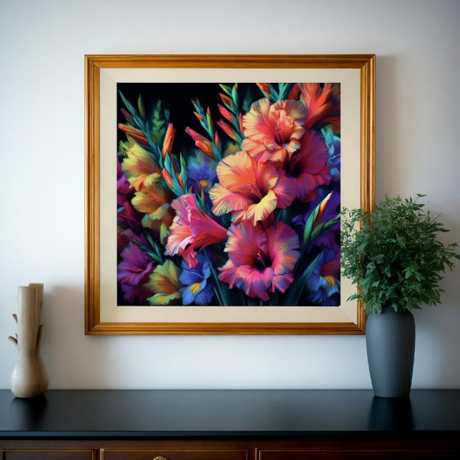 Gladioli Zeichnend Pastel Poster (Von Creator hochgeladen)