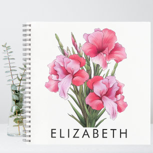 Gladiolus Birth Monat Blume Personalisiert für sie Notizbuch