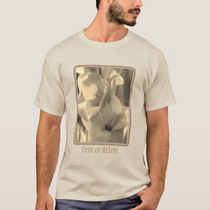 Gladiolus Blume Sepia Tint Personalisiert T-Shirt