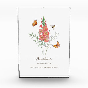 Gladiolus-Geburtsmonatsblume Fotoblock