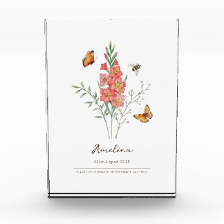 Gladiolus-Geburtsmonatsblume Fotoblock