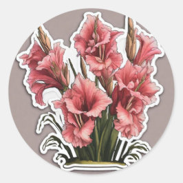 Gladiolus Graceful: Eleganz in jedem Petal Runder Aufkleber