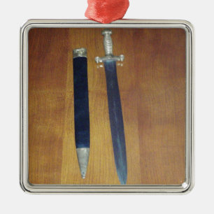 Gladius-Muster-Schwert Silbernes Ornament