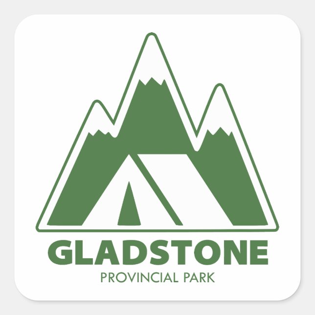 Gladstone Provincial Park Mountains Camping Quadratischer Aufkleber (Vorderseite)