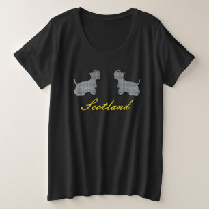 Gladstone Scottish Tartan Scottie Hunde Große Größe T-Shirt