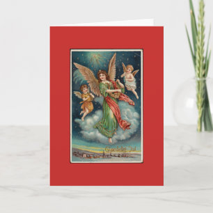 GLAEDELIG JUL CHRISTMAS ANGEL BLANK Card Karte