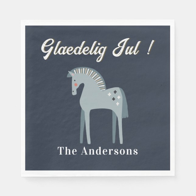 Glædelig Jul | Frohe Weihnachten auf Dänisch Serviette (Vorderseite)