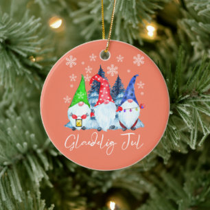 Glaedelig Jul Nordic Gnomes Tomte Nisse Danish Keramik Ornament