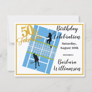 Glam 50 & Fabulous Tennis Scene Party Einladung