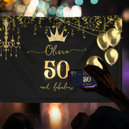 Glam 50 und fabelhafte Gold Black Birthday Banner