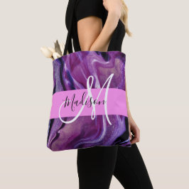 Glam Abstrakt Lila Shimmer Textur Rosa Monogramm
