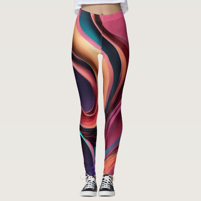 "Glam Abstrakte Leggings: Erhöhen Sie Ihren Stil" Leggings (Vorderseite)