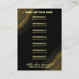 Glam Agate Black Gold Duft List Business Card Visitenkarte