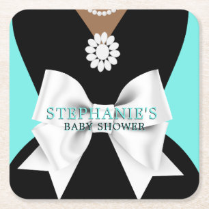 Glam Aqua Ethnic Extravagant Tiffany Thema Kinderd Rechteckiger Pappuntersetzer